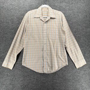 Jordan Christopher Shirt Mens M Blue Plaid Button Up Casual Western Rodeo Farm